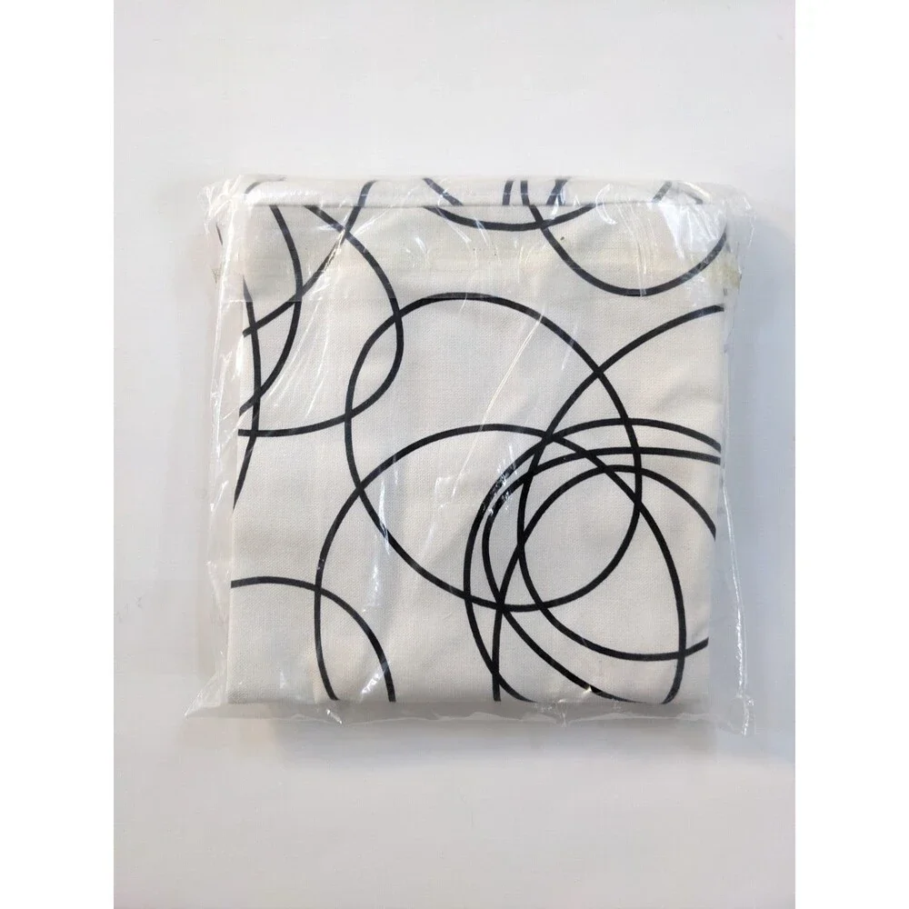 Set of 4 IKEA Henriksdal‎ Chair Covers Slipcovers Abstract Black White Pattern